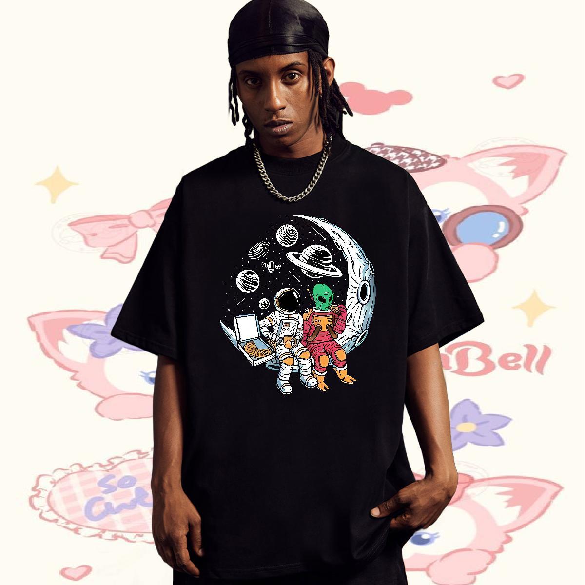 New Arrival star Men Tshirts 230g Cotton Men T Shirts Floral Print Beach Breathable Comfortable Clothings