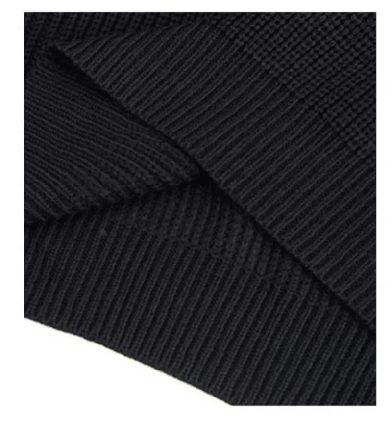 Black Icon Solid Color Casual Mens Sweater 240821