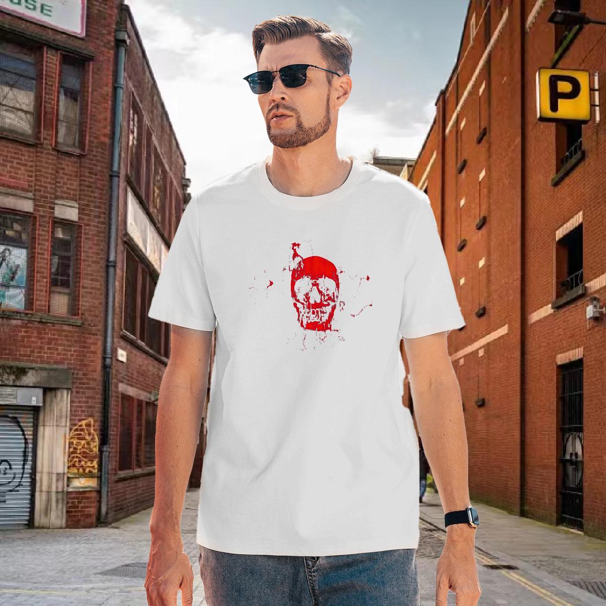 New Designer Men Tops Tees 100% Cotton 230g Daily Outfit skull Crew Neck Breathable T shirt TOP Quality Custom Big Size Tops Shirt