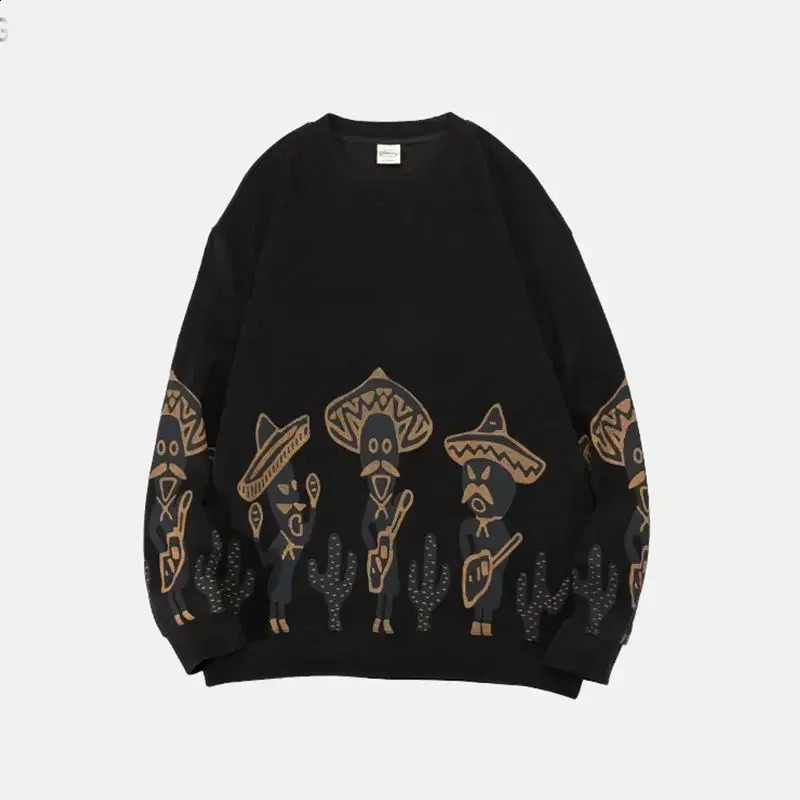 Mens Clothing Print Manga Sweatshirts For Man Black Pullover Hoodieless Anime Graphic Top Harajuku Fashion Korean Style Offers 240821