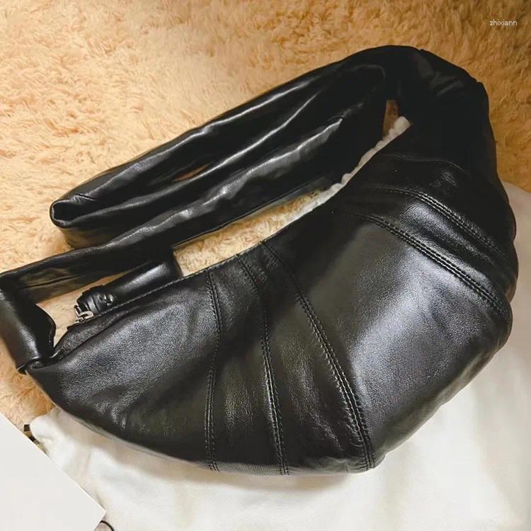 Free Shipping Evening Bags Retro Croissant Shoulder Bag Niche Design Cowhide Dumpling Leather Slung Fashion Women's Chest Soft Designer Bag Luxur