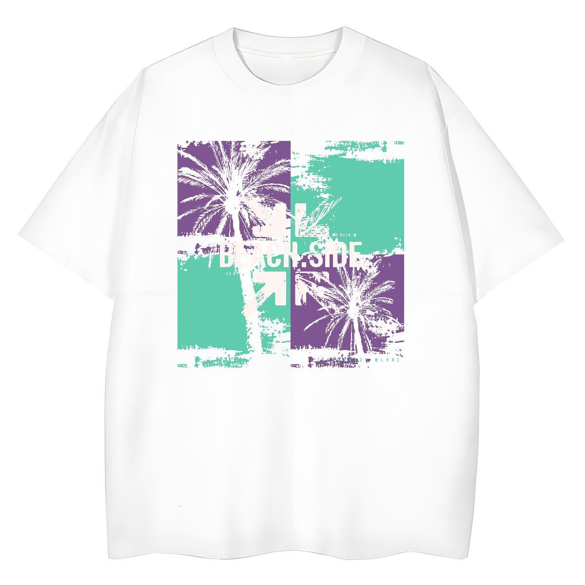 Fashion Woman T Shirts Breathable Short Sleeve 230g Cotton Women Tees DIY Printed tree Daily Outfit Nice Top Tees