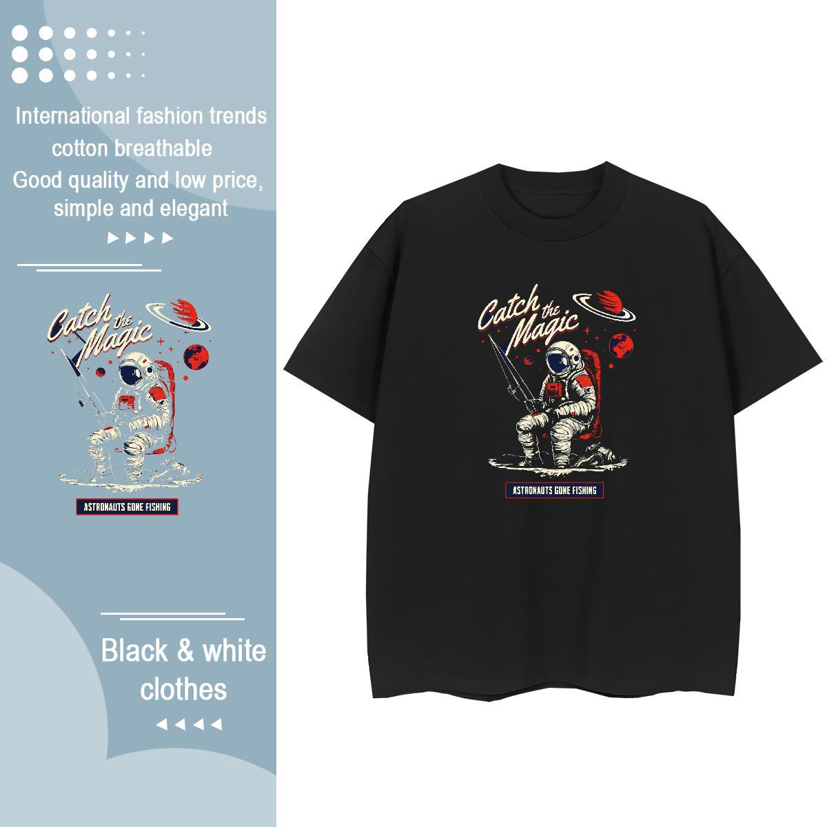Loose Women Tees 230g 100% Cotton universe Hip Hop Street Womens T Shirts Comfortable DIY Anime Printed Tops Shirt