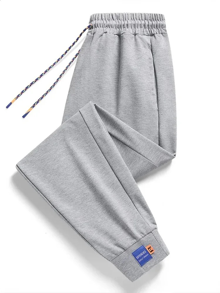 Mens Casual Versatile Camping Solid Color Simple Pants Outdoor Drawstring Sports Cotton Pants Multicolor Large Size 6xl 240822
