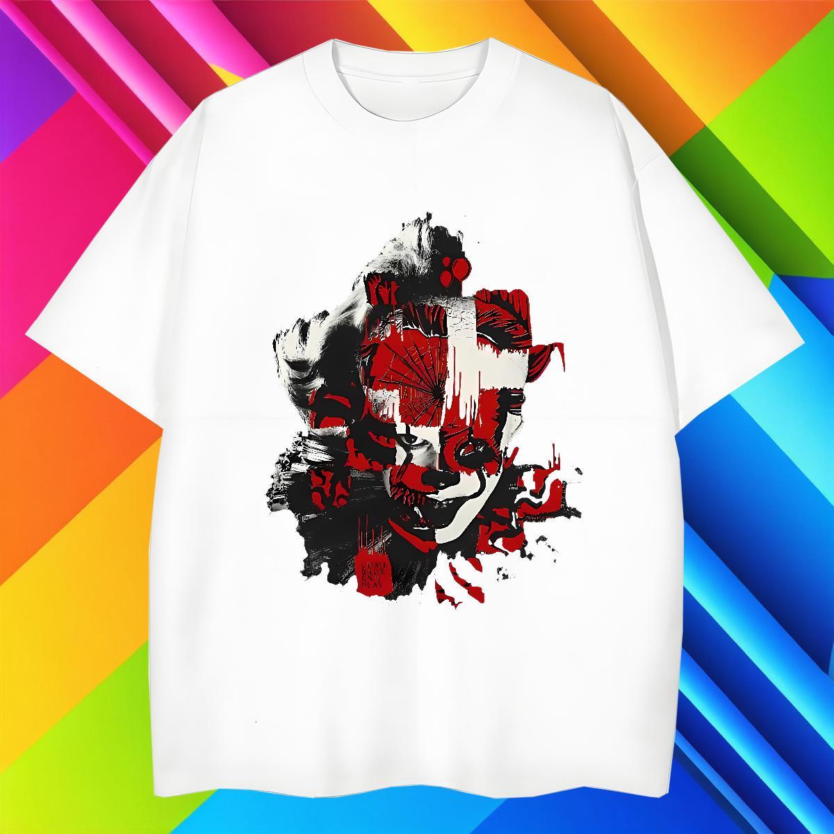 DIY scary Mens Tshirts 230g 100% Cotton T Shirt For Man Custom Big Size Outdoor Breathable Short Sleeve Loose Clothings