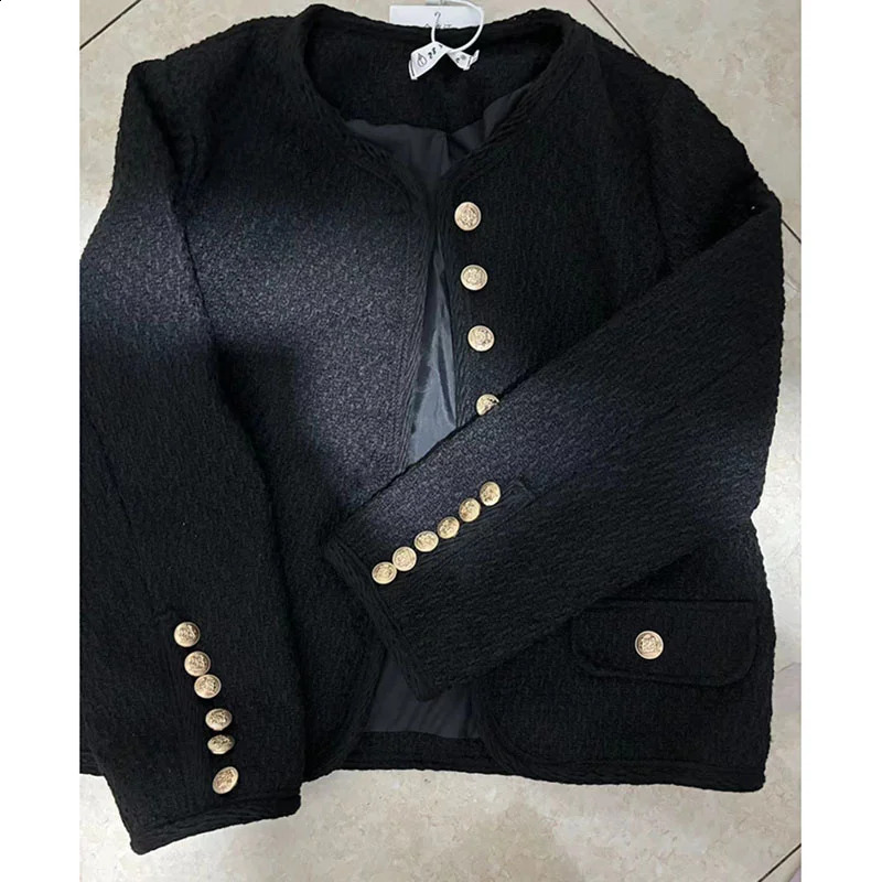 Spring Autumn Korean Short Women Woolen Coat Fashion Long Sleeve Casual Female Coats Elegant Woman Jackets Tops 240822