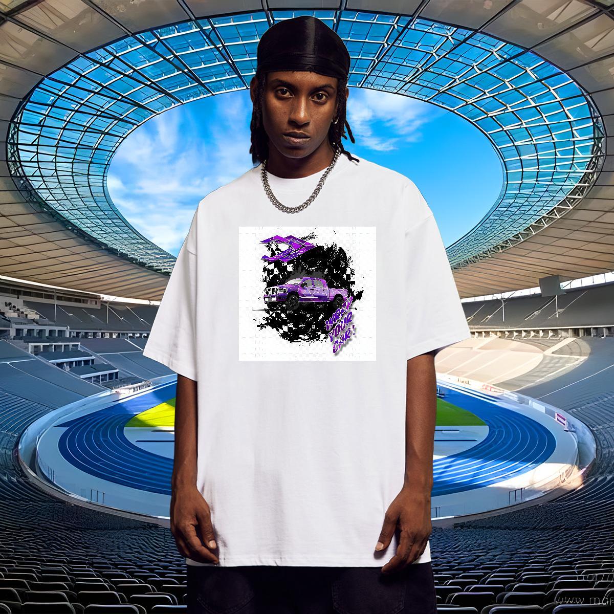 Unisex Mens Tshirts Anime Printing Street 230g Cotton DIY Anime Breathable Soft car T-Shirts for Men 2024 New Clothings