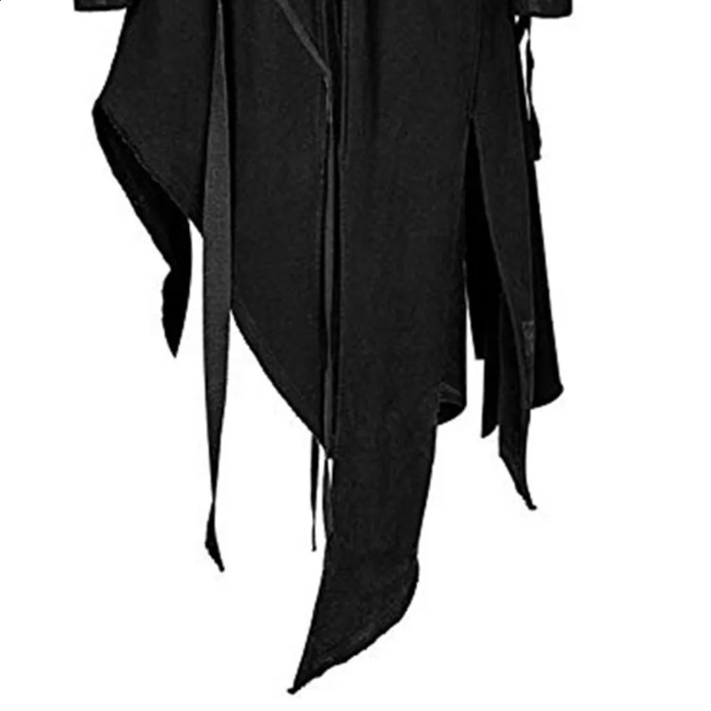 Men Hooded Sweatshirts Black Hip Hop Trench Coat Hooded Cloak Mens Irregular n Long Cardigan Street Punk Vintage Jackets 240822
