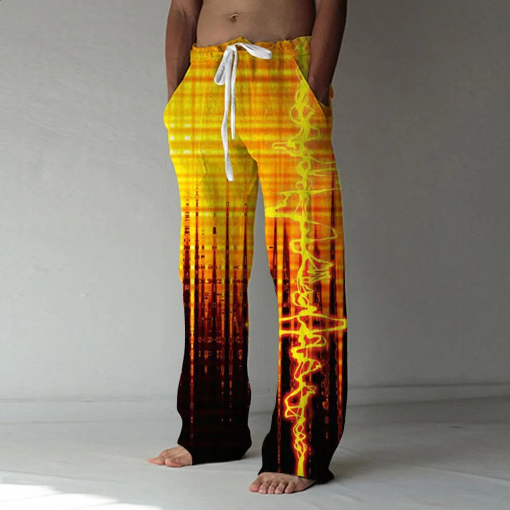 cross-border European and American 3D printed skull mens casual straight leg pants mens loose wide leg 240822
