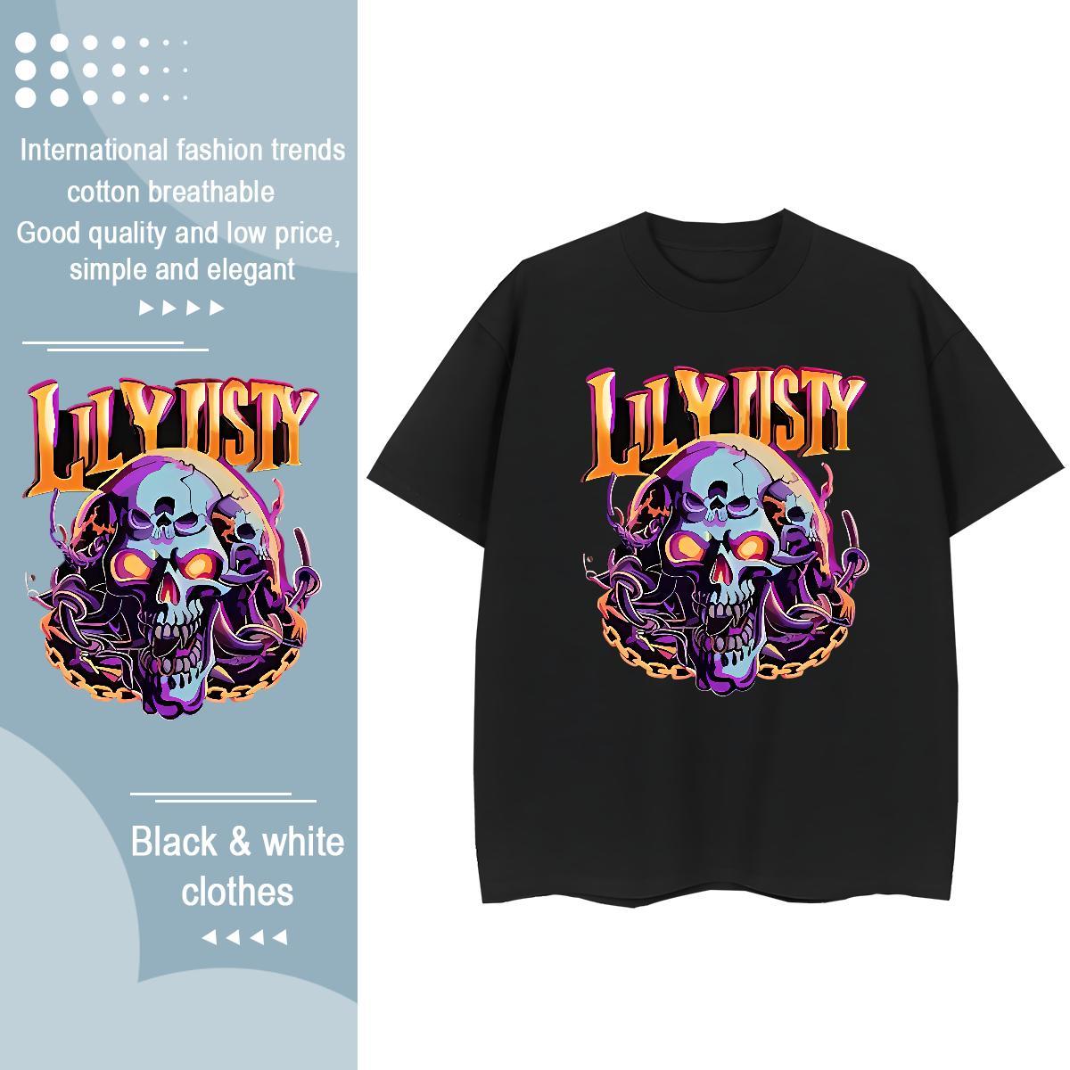 2024 T-Shirts 230g Cotton O Neck Short Sleeves Daily Outfit skull Unisex Tshirts Designer Custom Printing Top Shirts