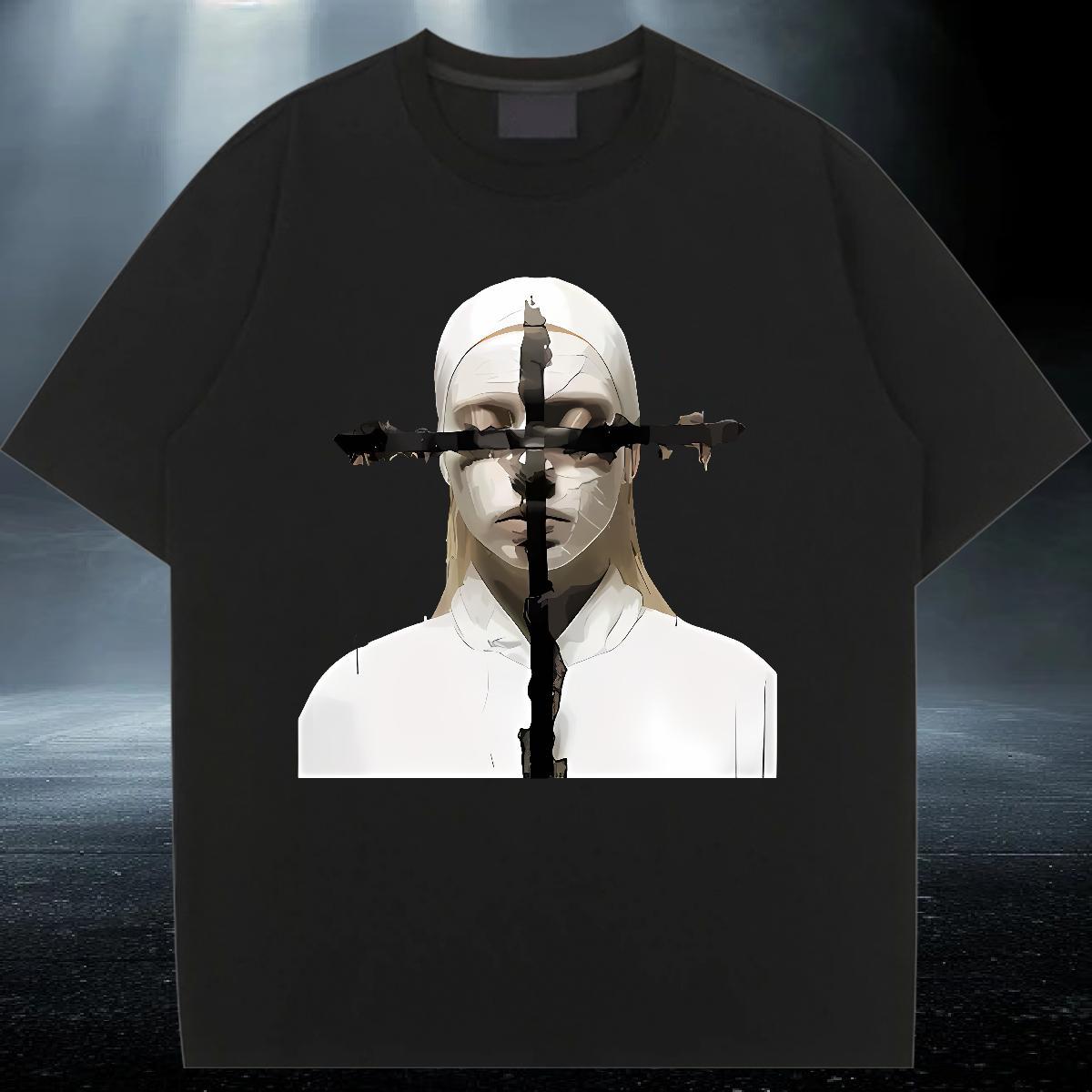 2024 DIY Woman T Shirts 230g 100% Cotton Short sleeve Soft Beach cross Women Tshirts Nice DIY Anime Printed Top Shirts