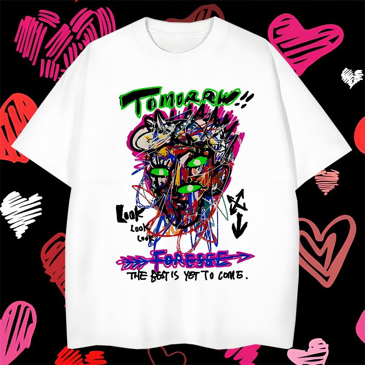 Custom tomorrw Tshirt for Man Woman 100% Cotton 230g Mens T Shirts Asian Size Street Breathable Short Sleeve Loose Tops Tees