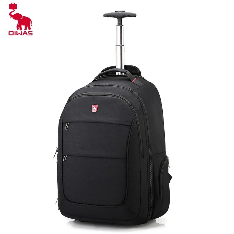 OIWAS Wheel Travel Bag Mens Handcart Backpack Business Large Capacity Gym Sports Bag Womens Travel Bag 240821