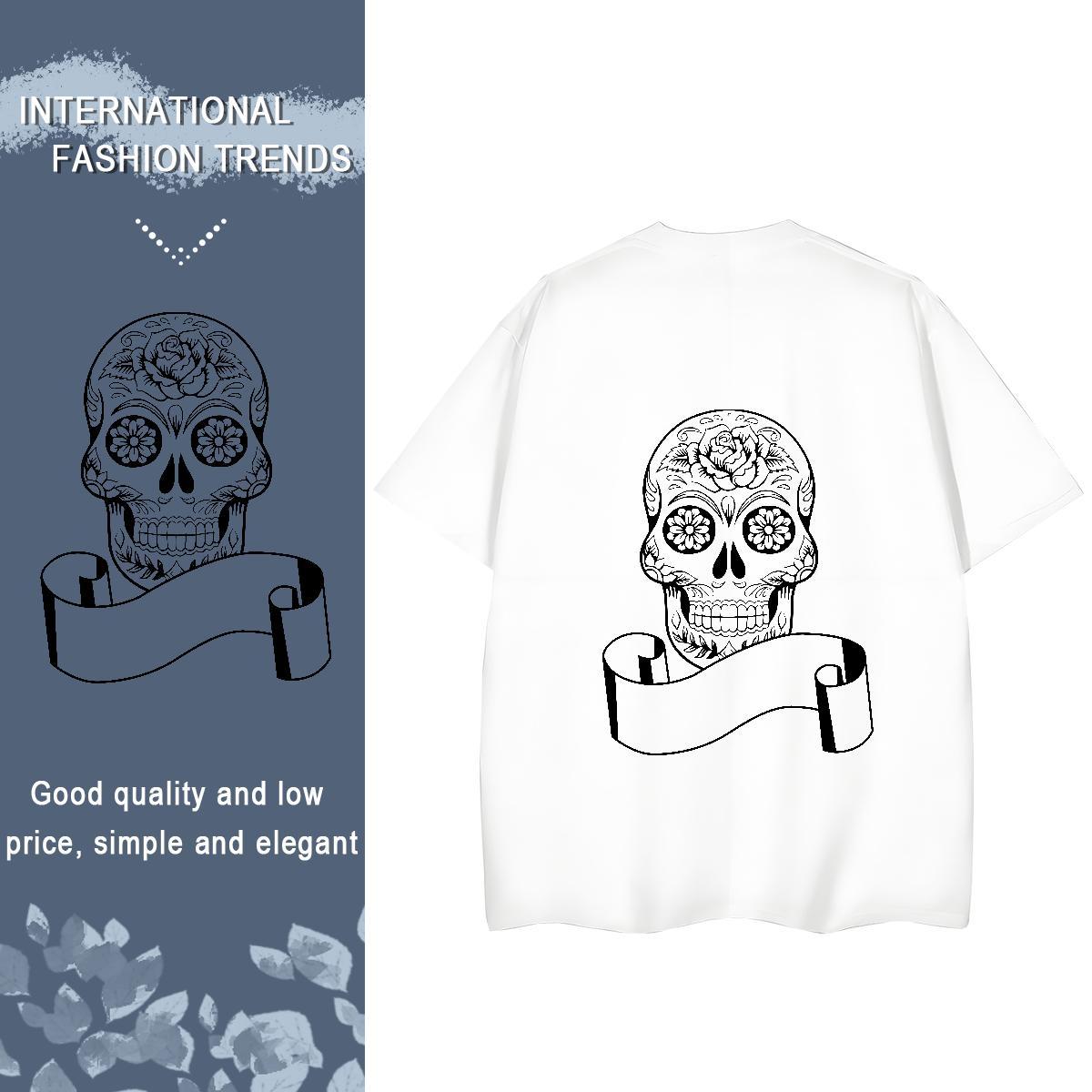 2024 Designer T Shirts Women 100% Cotton 230g Round Neck Short Sleeve Beach skull Lady T shirt 5A Plus Size Custom Tees Shirts