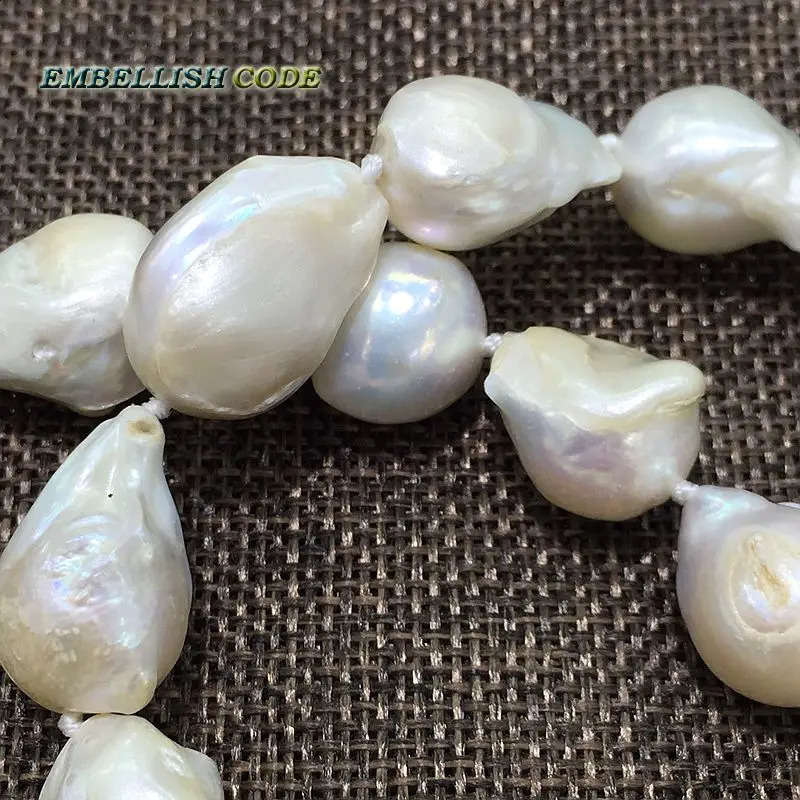 large size white color tissue nucleated flameball shape baroque or keshi pearls Bracelet freshwater 100% natural pearls special 240812