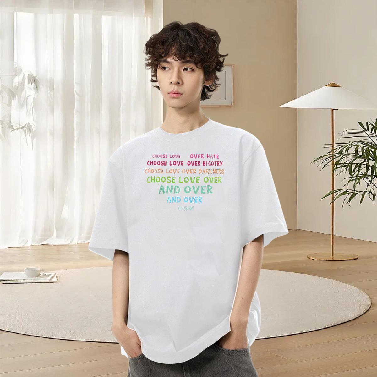 TOP Quality Men Clothes T-Shirt Home Outdoor 230g Cotton Oversized 4XL Short Sleeve Soft letter T-Shirts for Men 2024 New Tops Shirt