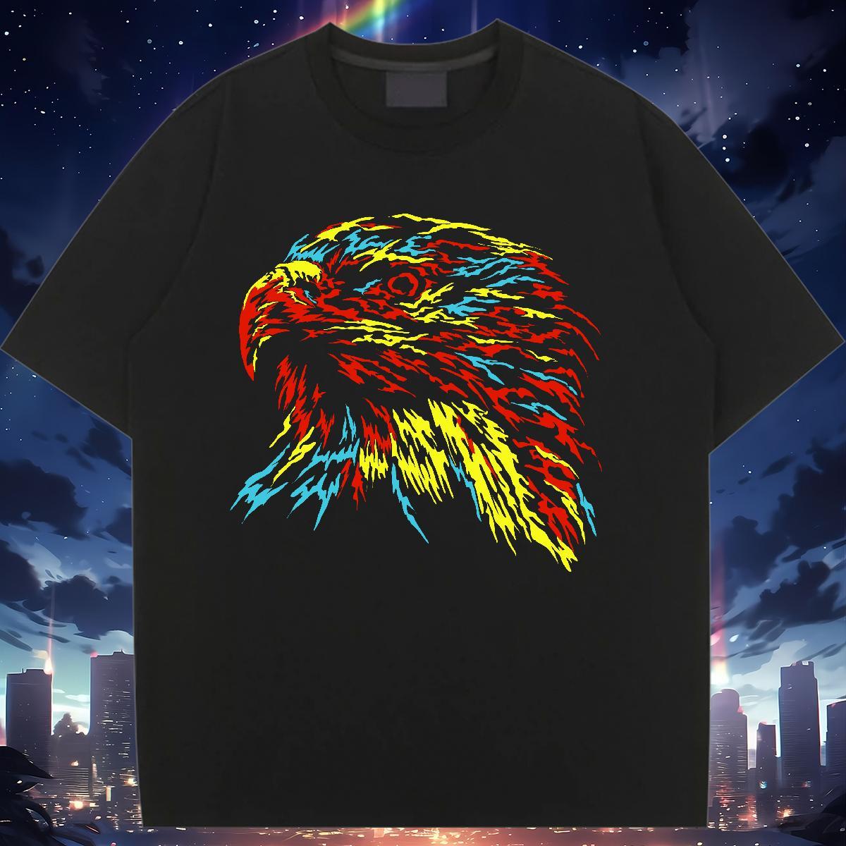 2024 Woman T Shirts Breathable Soft 230g Cotton Tshirt for Man Woman DIY Logo eagle Street Unisex Top Tees