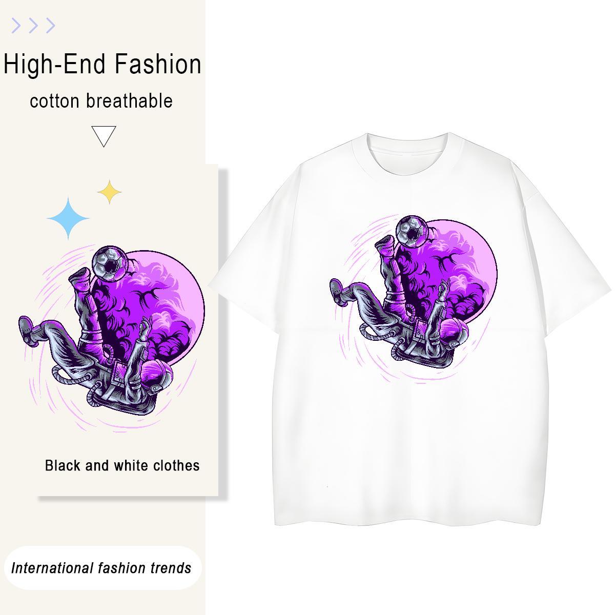 Nice Woman Tshirt 230g Pure Cotton universe Casual Sport Womens T Shirts Breathable Crew Neck DIY Printed Top Shirts