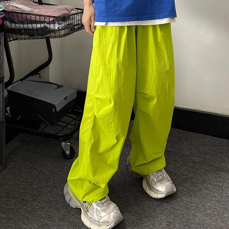 Women Summer Fashion y2k Pants Lady Quick Drying Leisure Colorful Sports Trousers Female Concise Rose Red Baggy Wide Leg Pants 240821