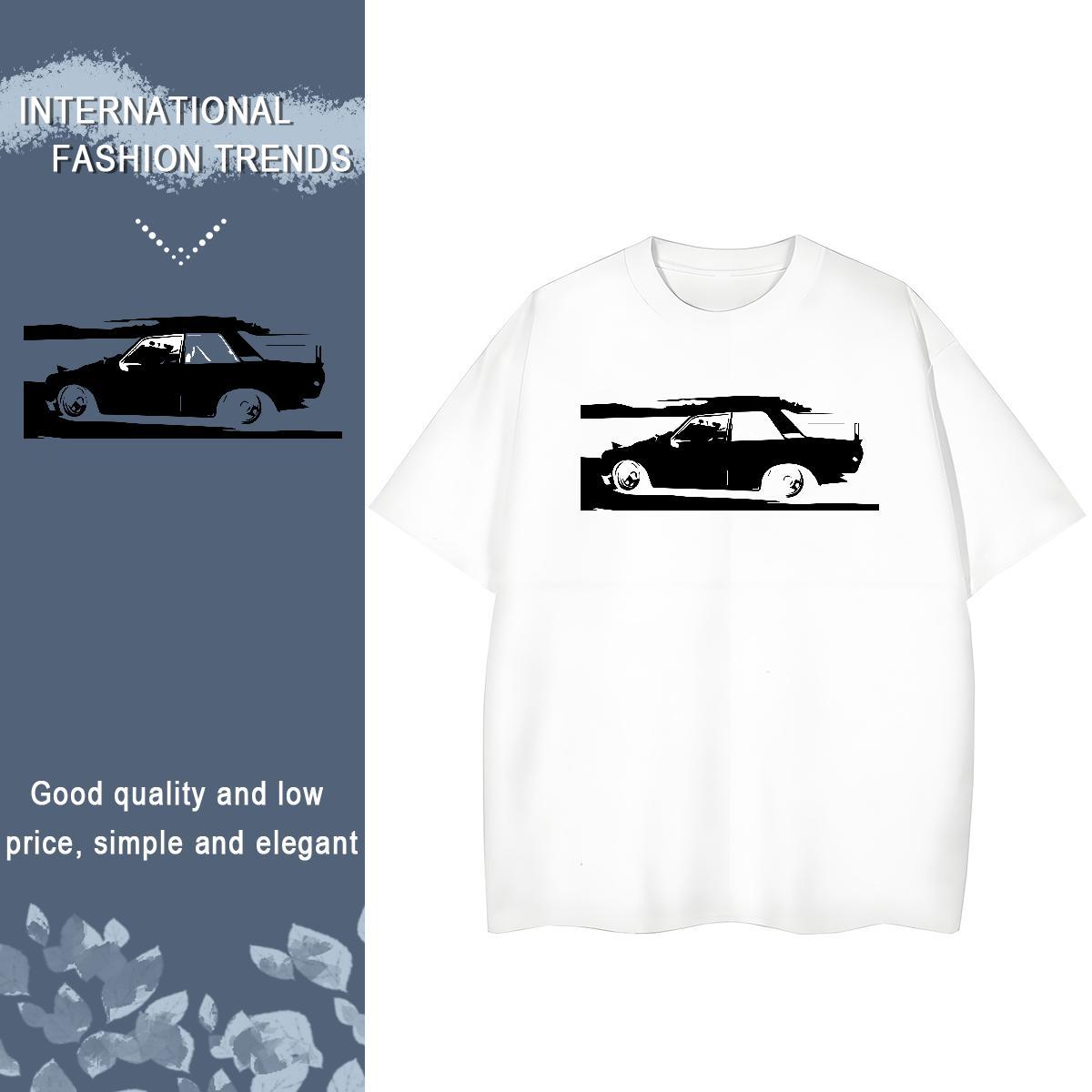Fashion Casual T Shirt For Woman 230g 100% Cotton O-Neck Short Sleeve Sports Casual car Couples T Shirts Free Shipping Cartoon Print Top Shirts