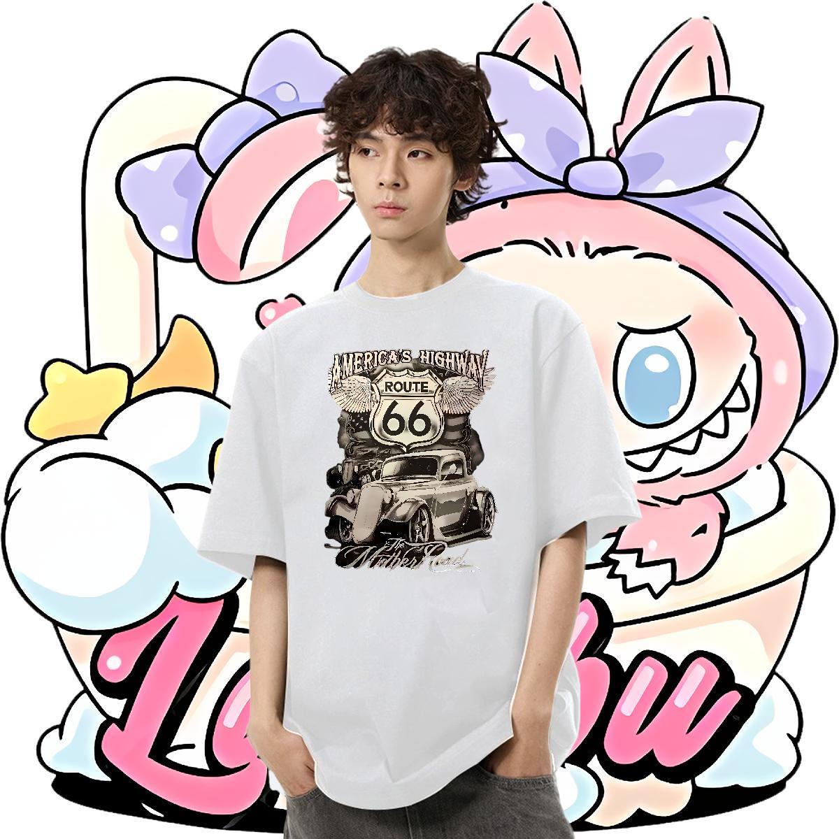 Unisex Tshirt for Man Woman Street Casual 230g Pure Cotton Black Oversized Short Sleeve O-Neck car T shirt Custom Top Tees