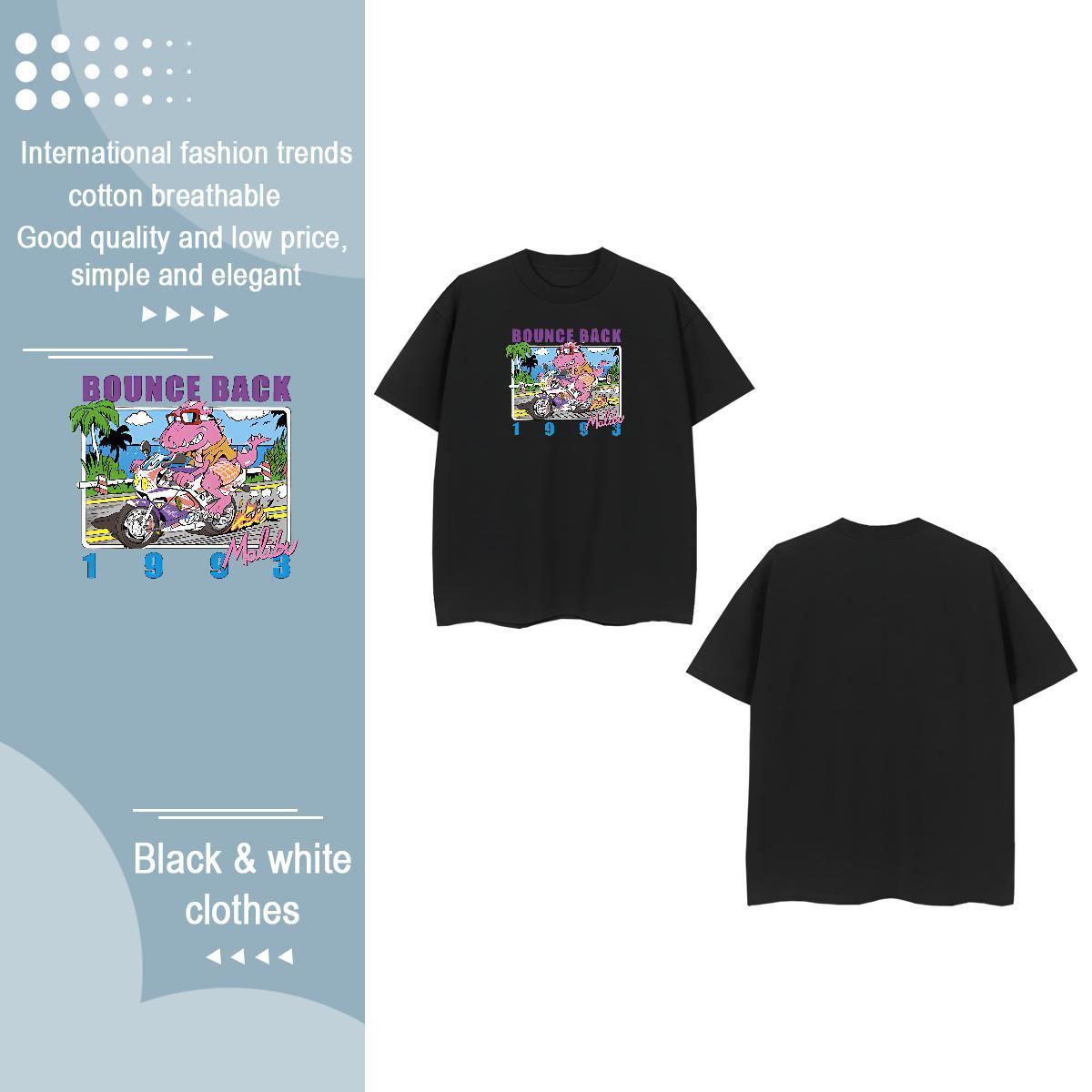 Custom T Shirts Women Breathable Short Sleeve 230g Cotton Couples T Shirts Oversized dinosaur Casual Brand Clothes