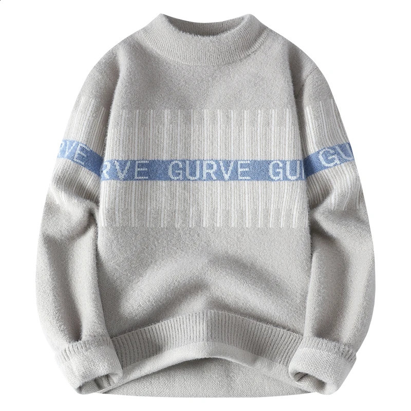 Mens Crystal Sable Knitwear Fashion Bar Printed Letters Jumper Comfortable Sweater 240821