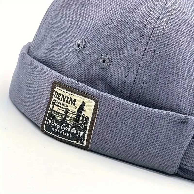 Round top melon hat mens fashionable retro brushless hat hip-hop landlord hat unisex Skulls Beanie solid color Docker hat W240821