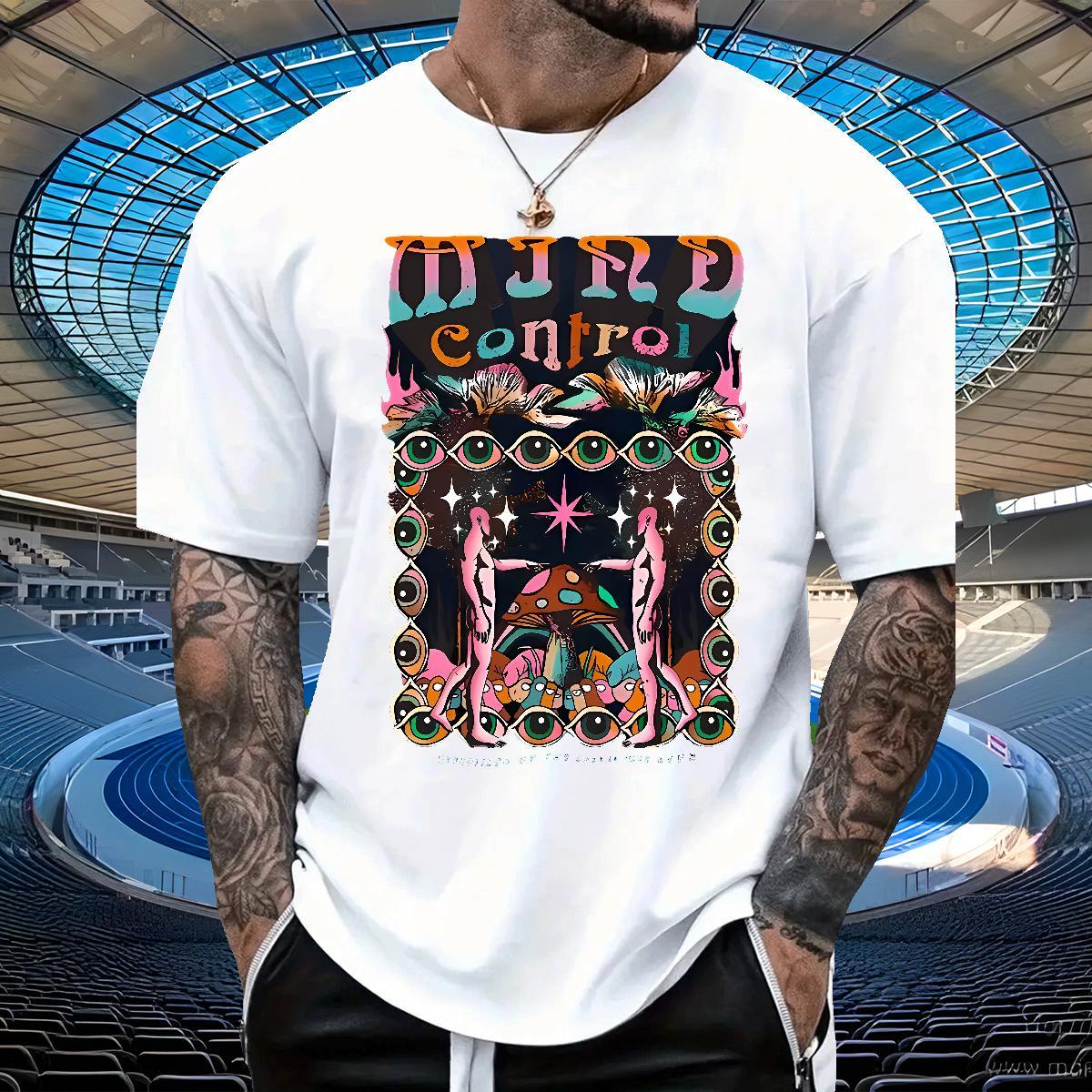 Cool Design Men Clothes T-Shirt Daily Wear 100% Cotton 230g Black White Round Neck Short Sleeve eyes Man T Shirts Fashion Polos
