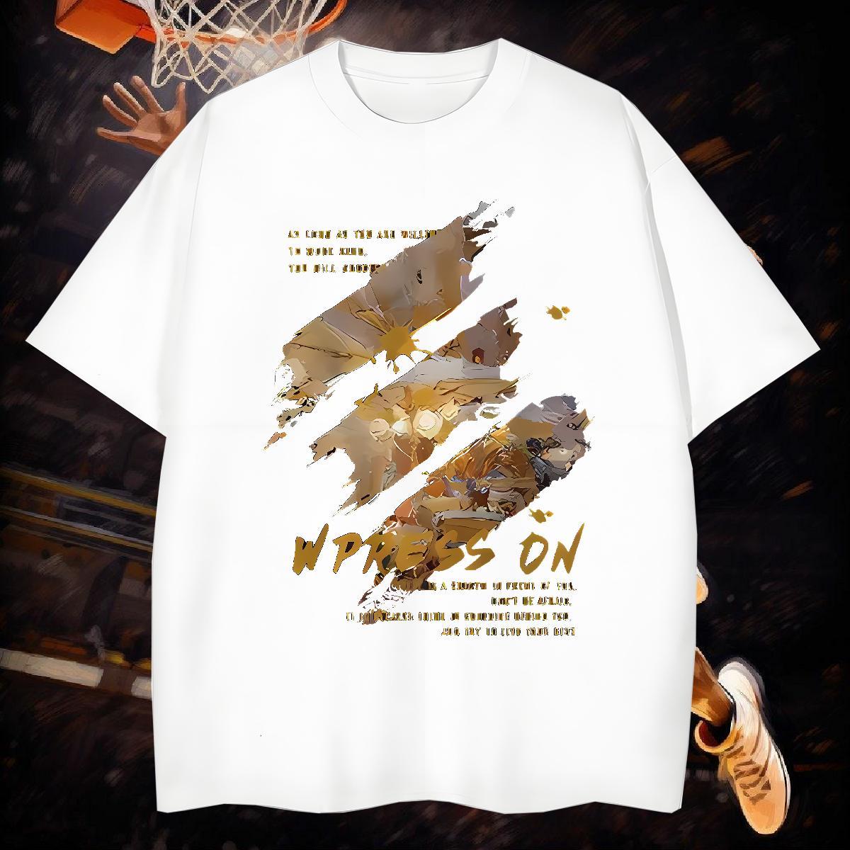 Customized painting Couples T Shirts 230g Cotton T Shirts Men Anime Street Breathable Short Sleeve Classic Wear