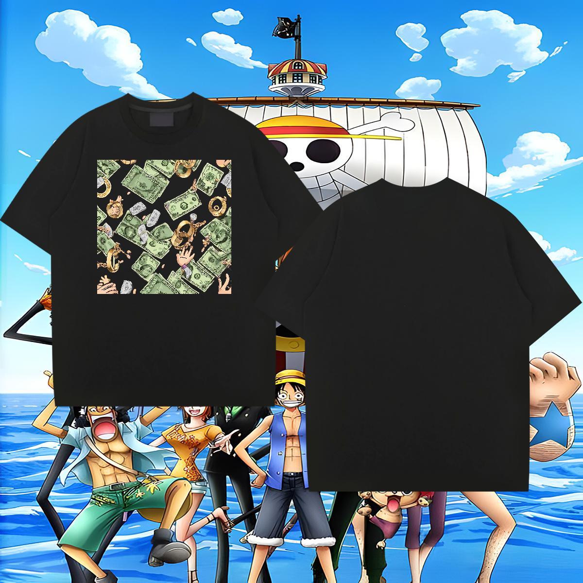 Cool Tshirts Casual Beach 100% Cotton 230g DIY Crew Neck money T-Shirts for Men 2024 New Tops Tees