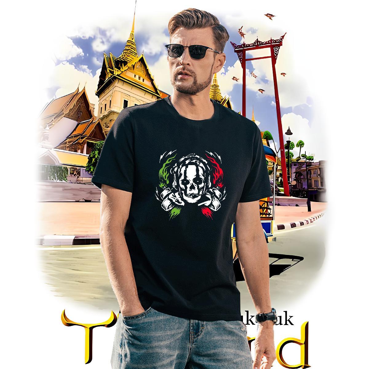Fashion Designer Tshirt for Man Woman 230g Pure Cotton Outdoor scary O-Neck Short Sleeve T shirt Cool Design Custom Big Size Tees
