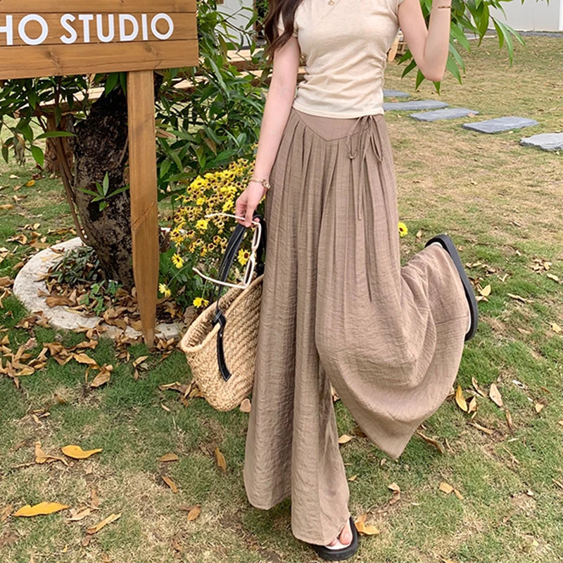Womens Y2K Clothes Vintage Pink High Waisted Pants Jogger Casual Trousers Wide Leg Summer Baggy Korean Style Fashion 240821