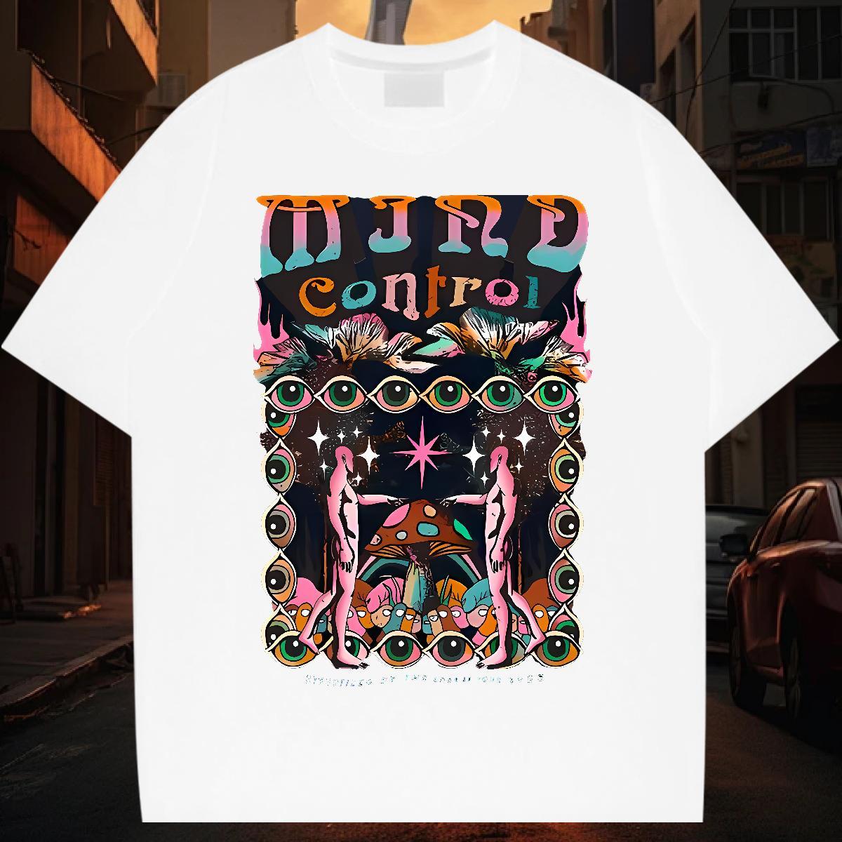 Customized Beach Men Clothes T-Shirt eyes Breathable Short Sleeve 230g Cotton T shirt Designer DIY Printed Tee Shirt