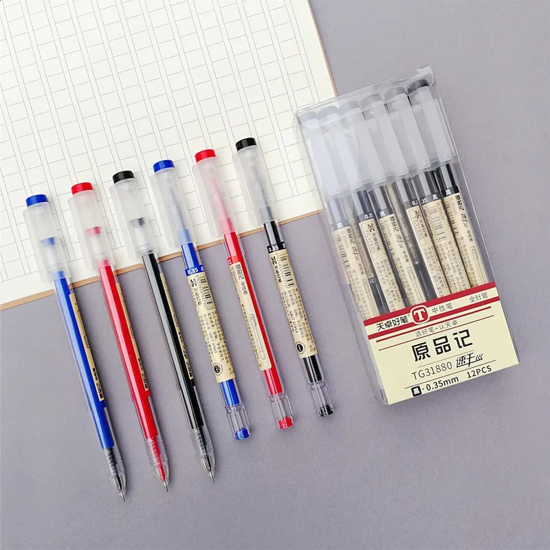 8/50/54Pcs/Set 0.35mm Gel Pens Office School Exam Ballpoint Pen Blue Black Ink Replaceable Pen Refill Rods Kawaii Stationery 240822