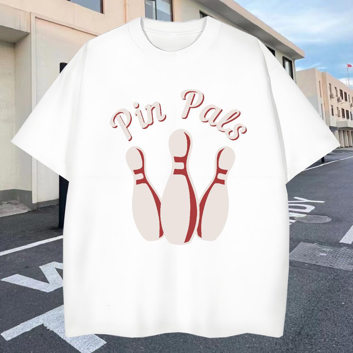 TOP Quality Mens Tshirts Beach 100% Cotton 230g Custom Cartoon Breathable Crew Neck pin pals T Shirt For Man New Clothes