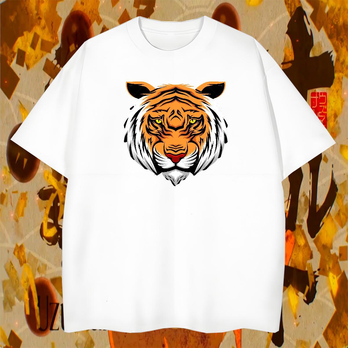 High Quality Mens Tshirts Casual Daily Wear 230g Pure Cotton Customized Print Breathable Short Sleeve tiger Men T Shirts New Tops Tees
