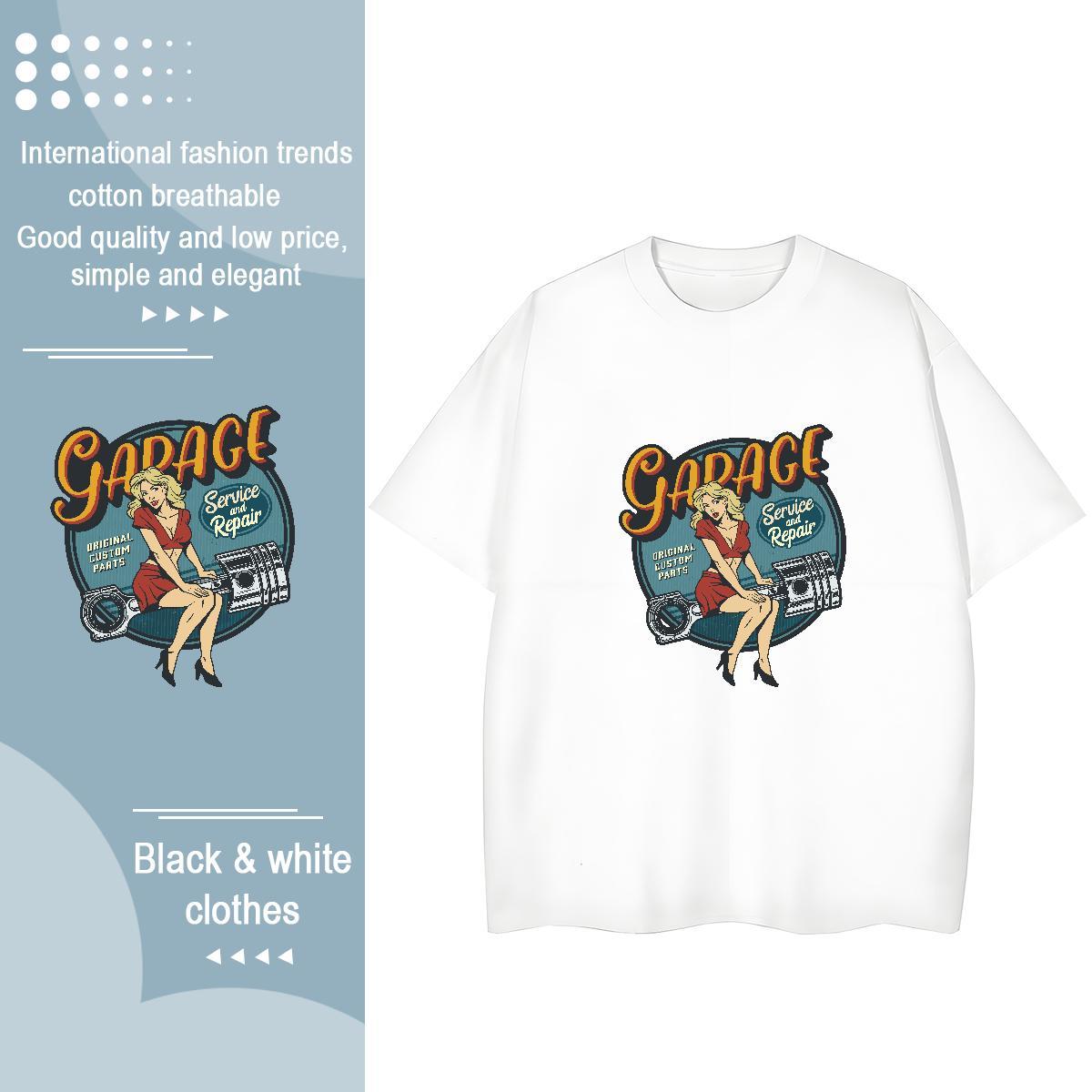 2024 DIY T Shirts Women 100% Cotton 230g Breathable Short Sleeve Hip Hop person Woman Tshirt Loose Plus Size Custom Top Tees