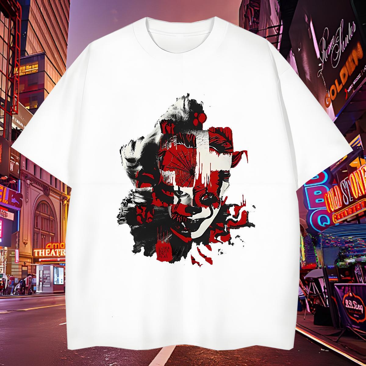 Fashion Men Clothes T-Shirt 230g Pure Cotton Street Wear scary Breathable T-Shirts Designer Graphic Tees Shirts