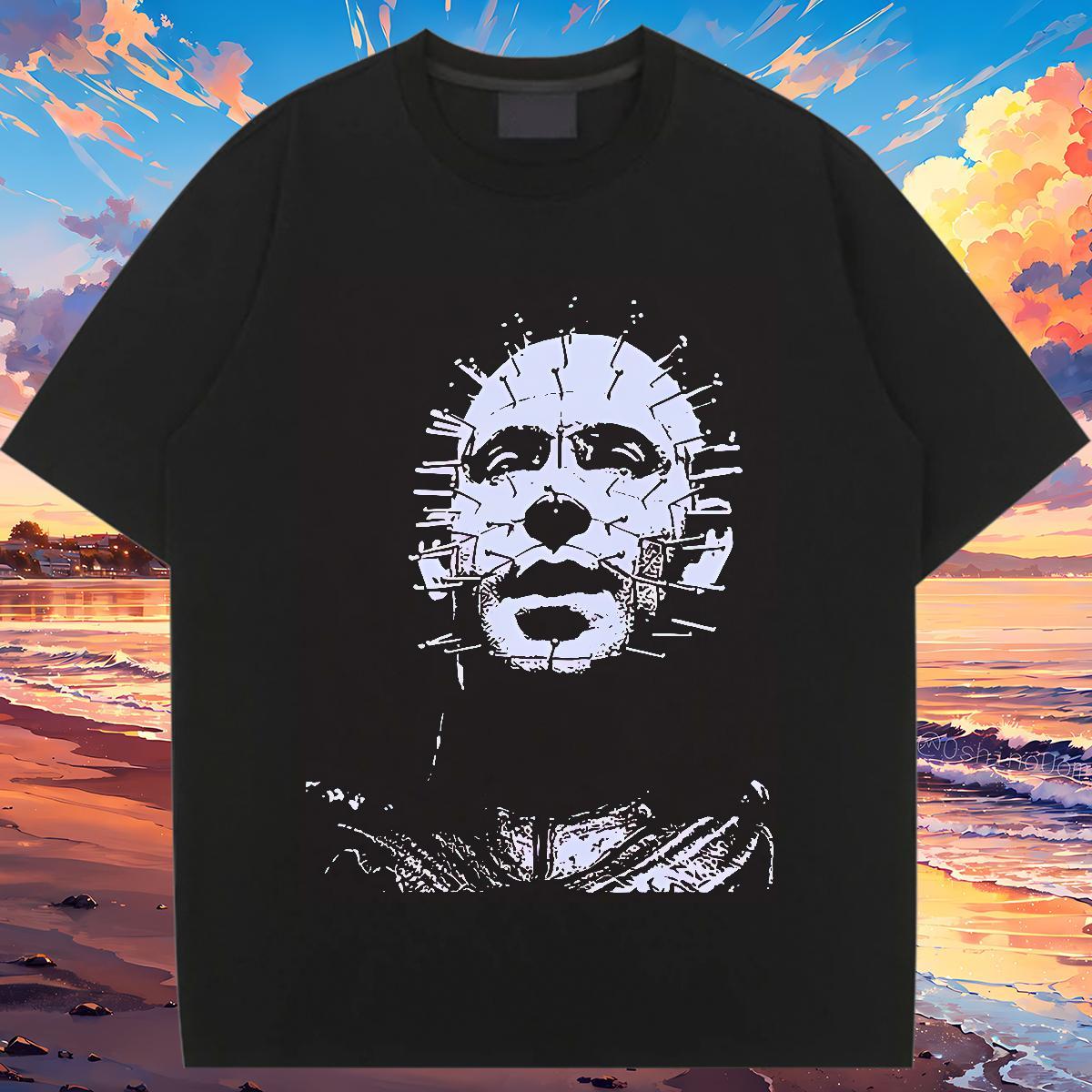 Nice Couples T Shirts 230g Cotton skull Outdoor T Shirt For Woman Breathable Crew Neck DIY Anime Tops