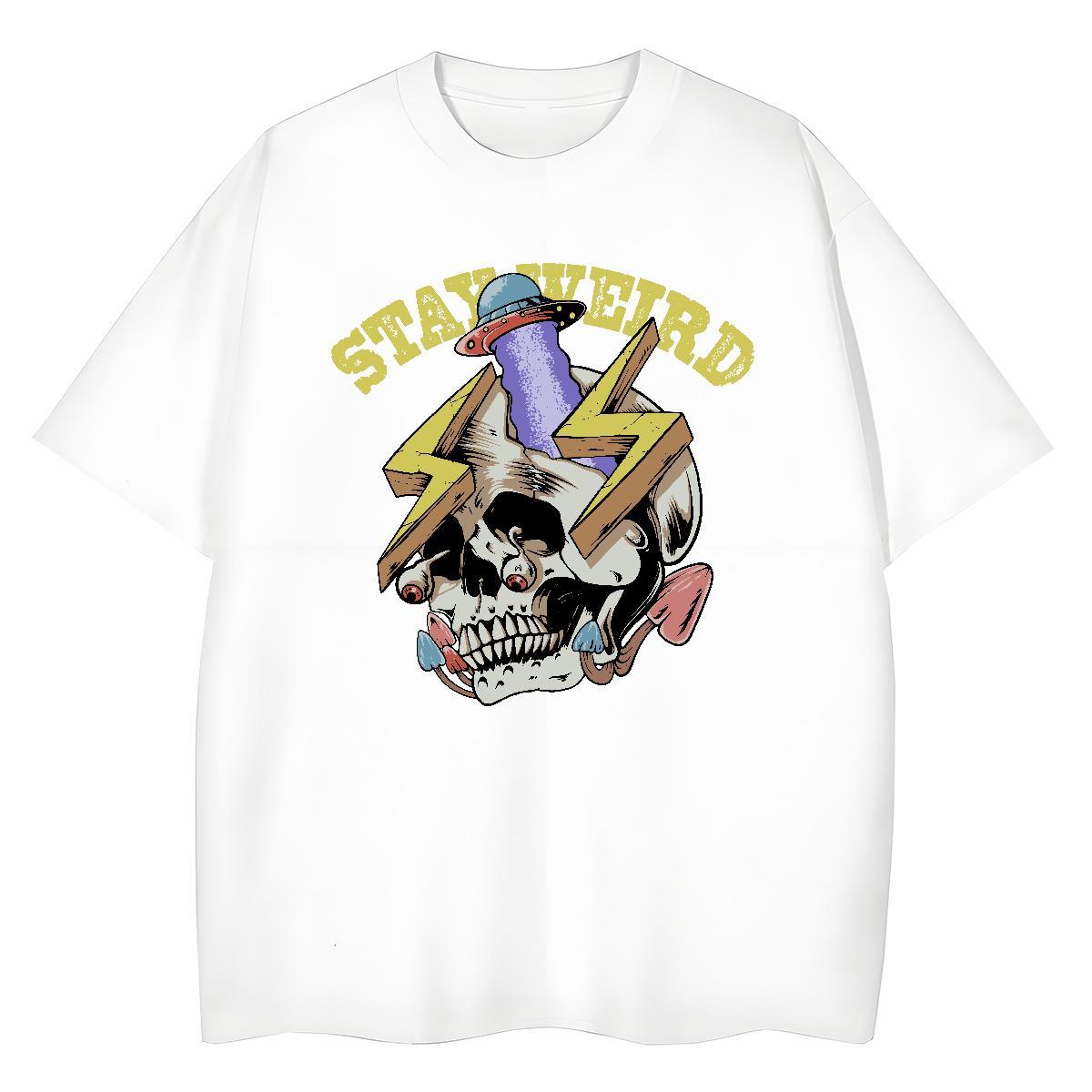 2024 DIY T Shirts Women 230g 100% Cotton Short Sleeve O-Neck Outdoor skull Woman Tshirt Designer Cartoon Anime Clothes Shirt