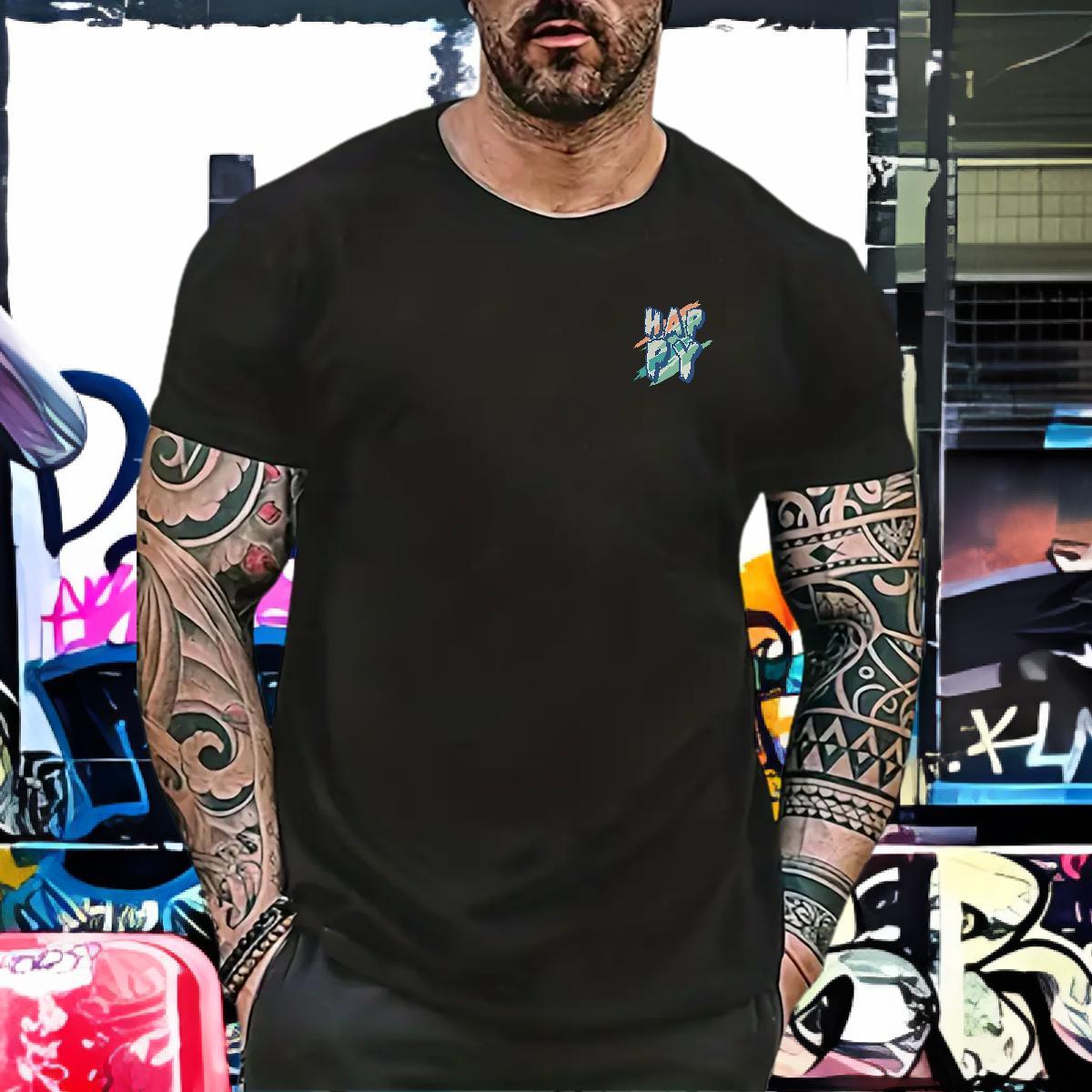 New Casual Beach Couples T Shirts happy Crew Neck 100% Cotton 230g T shirt Cool Oversized 3XL 4XL Clothes