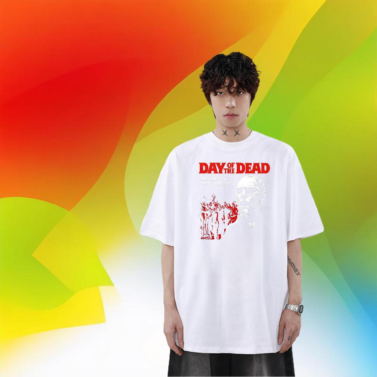 Wholesale Street Couples T Shirts scary Breathable Crew Neck 230g Cotton Men T Shirts Designer Oversized 3XL 4XL Tees Shirts