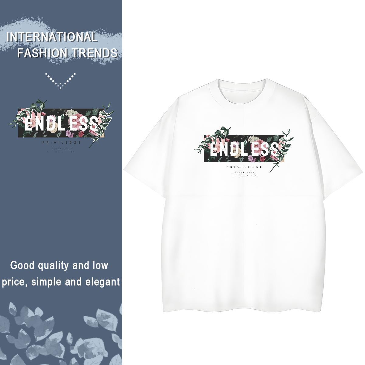 New T-Shirts for Women Breathable Crew Neck 100% Cotton 230g Woman Tshirt Skull flower Sports Street Wear Lady Clothes Shirt