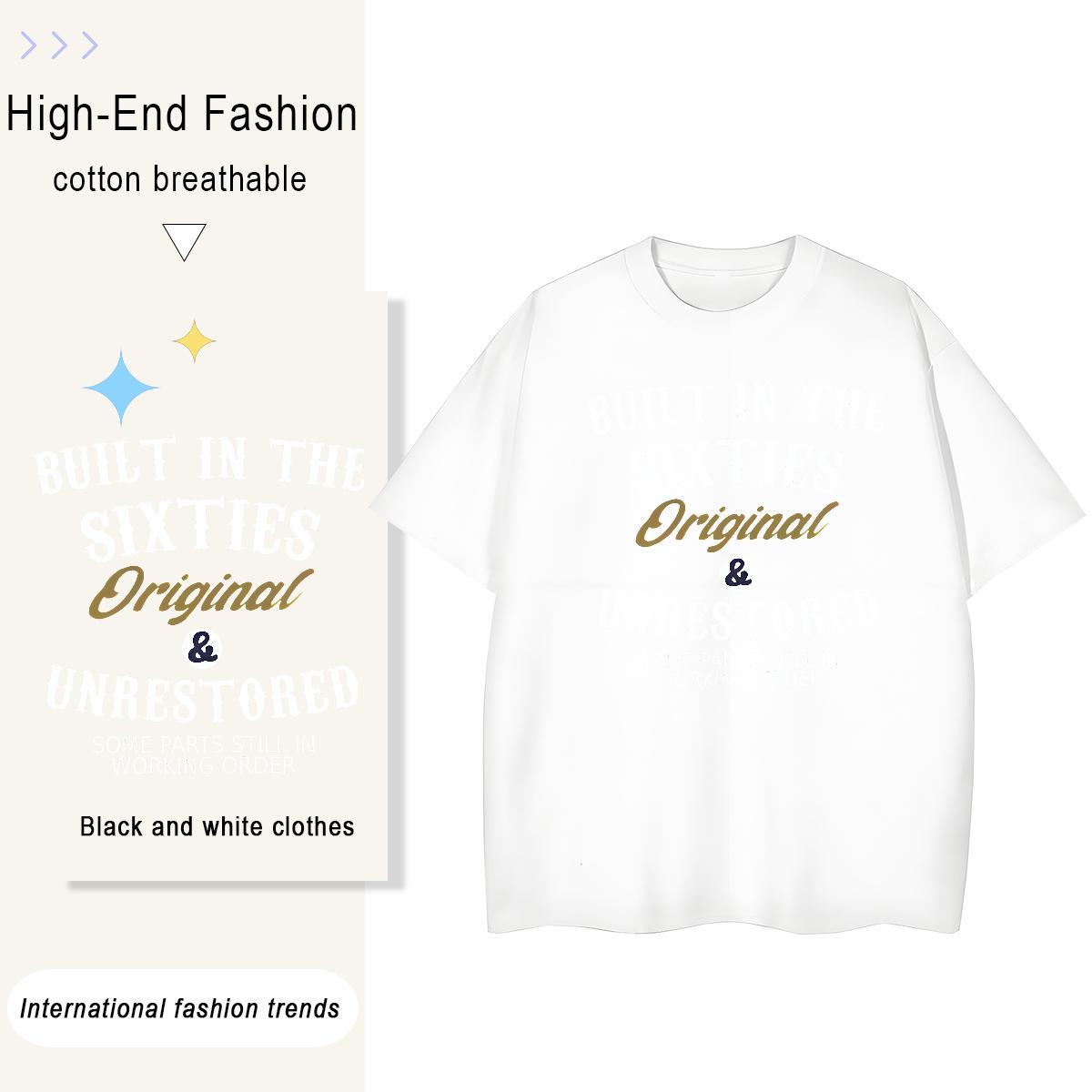 Brand Woman Tshirt 100% Cotton 230g letter Summer Casual Woman T Shirts Crew Neck Anime Oversized Tops Tees