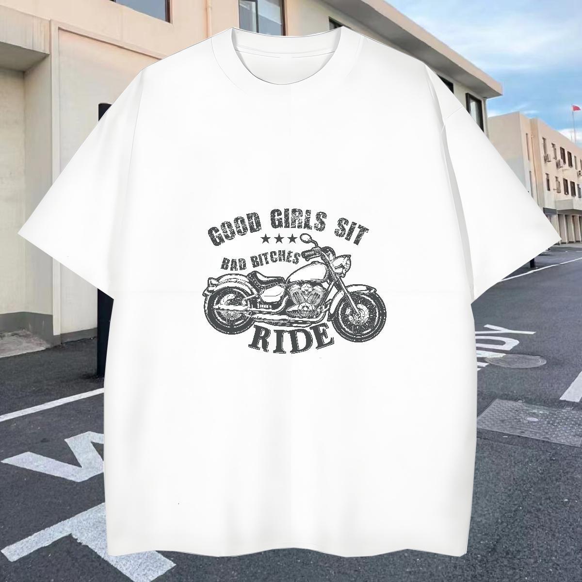 Designer Men Tees Spring Summer 230g 100% Cotton Custom Print Oversized Round Neck Short Sleeve motorbike T-Shirts for Men Fashion New Tops Shirt