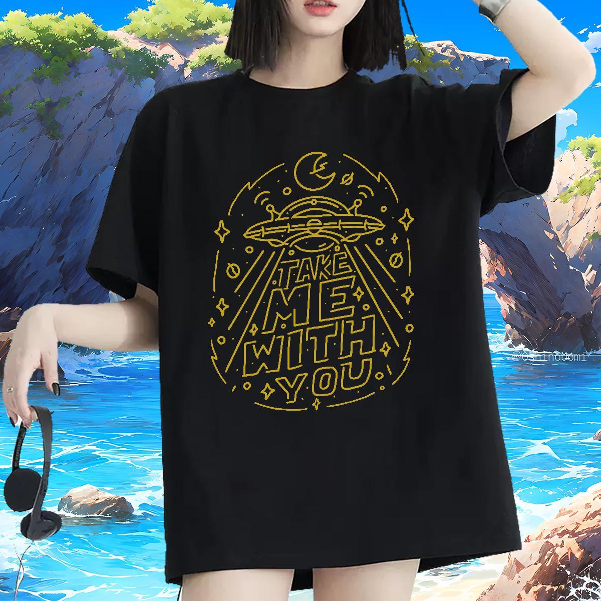 Classic T-Shirts for Women Breathable Short Sleeve 100% Cotton 230g Woman Tshirt Skull ET Casual Nice Tops