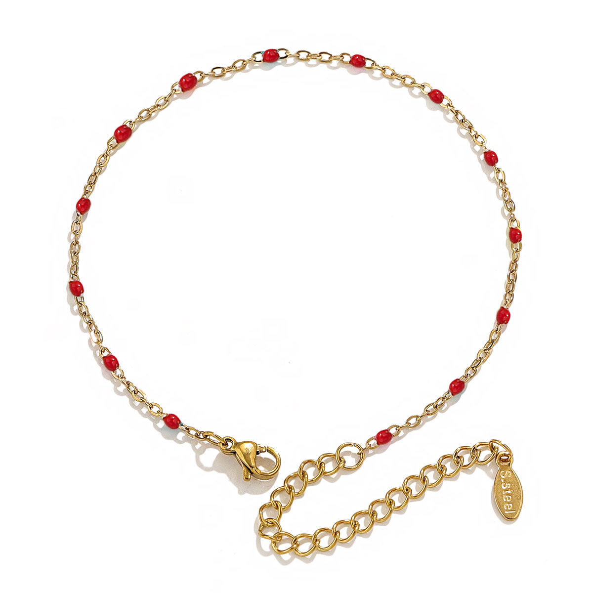 Drip oil bracelet titanium steel niche design enamel cross chain bead jewelry bracelet