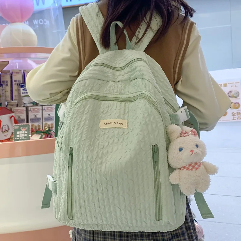 Lady Leisure Pink Women Kawaii Nylon Laptop Book Bag Trendy l Travel School Bag Fashion Cute Female College Backpack Cool 240822