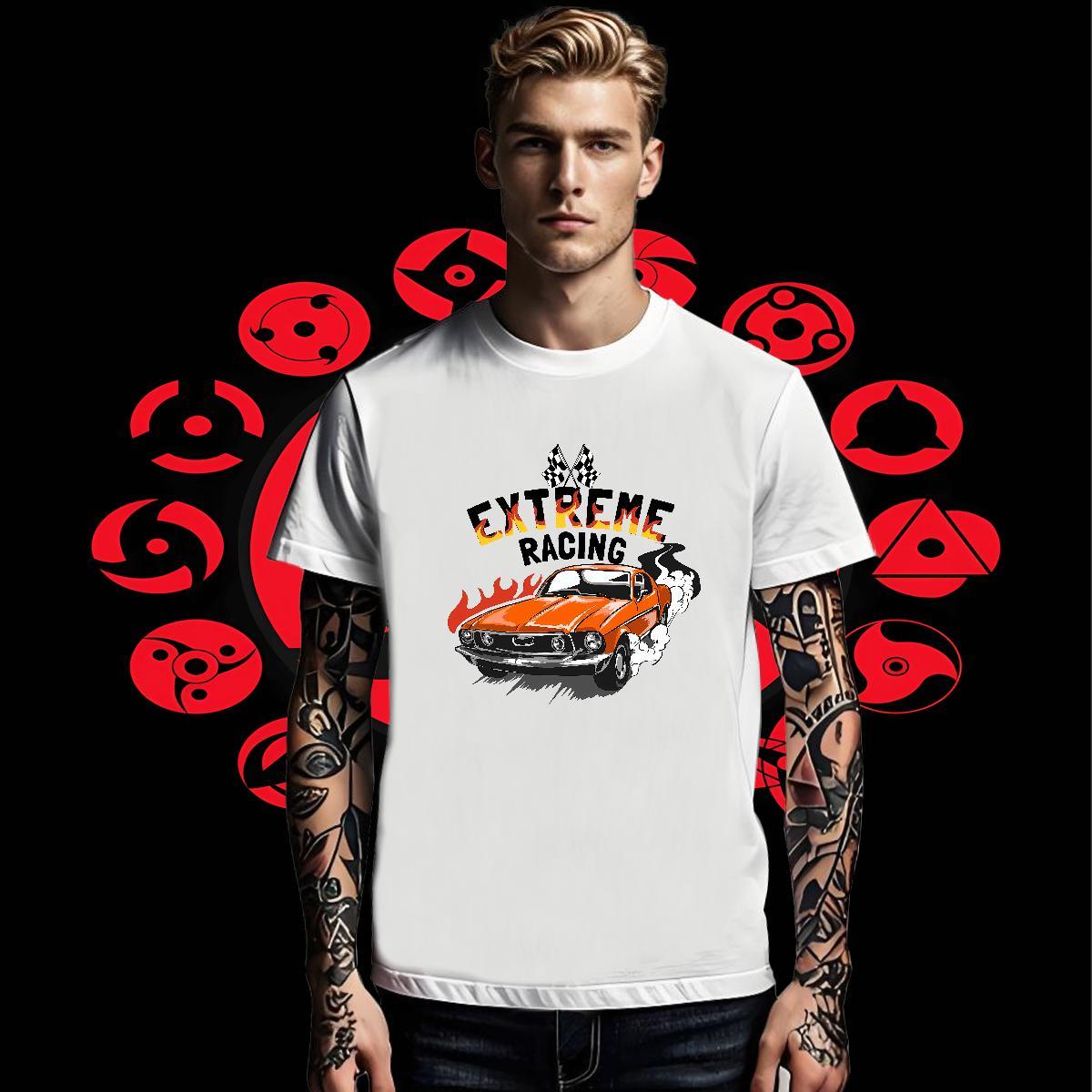 Loose Fit Men Tops Tees Casual Daily Wear 230g Cotton Black White Pure Cotton car T Shirt For Man Classic Casual Clothes